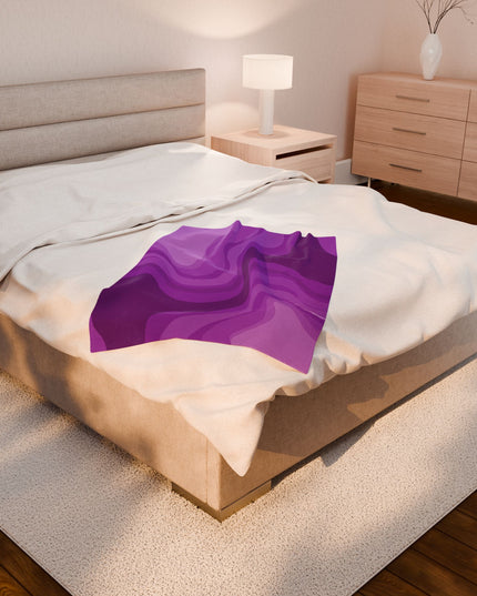 Wavey Purple Wavey Velveteen Plush Blanket, 30" x 40"