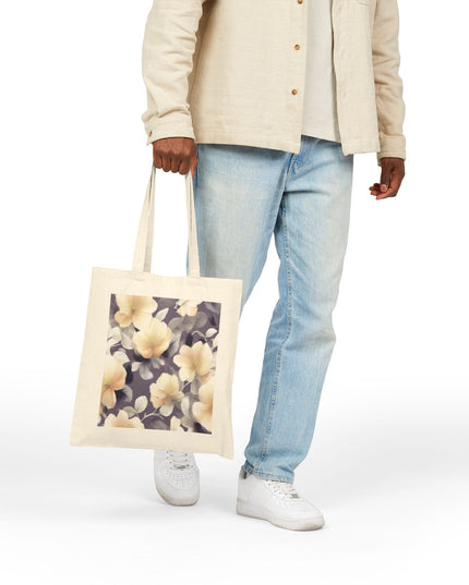 White Blush Floral Bunch Cotton Canvas Tote Bag