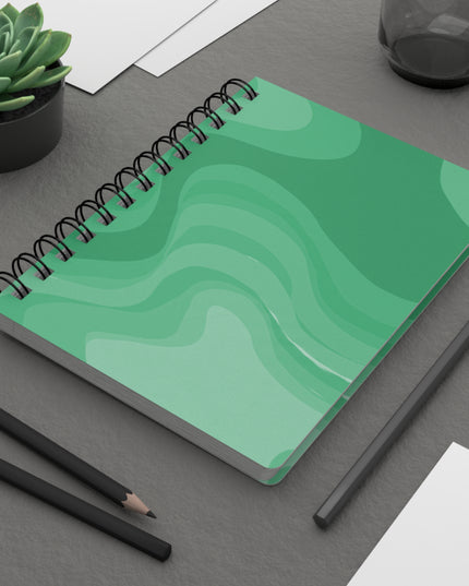 Mint Green Wavey Spiral Bound Journal, 5" x 7" 150 pages