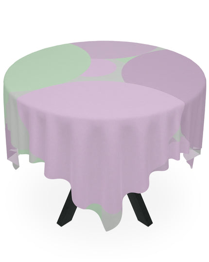Pastel Lavender Purple and Soft Green Patches Tablecloth, 55" x 55"