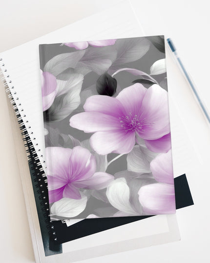 Purple Blossom Floral Bunch Journal - 128 Ruled Line pages, 5" x 7"