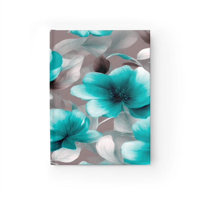 Tif Green Gray Floral Bunch Journal - 128 Ruled Line pages, 5" x 7"