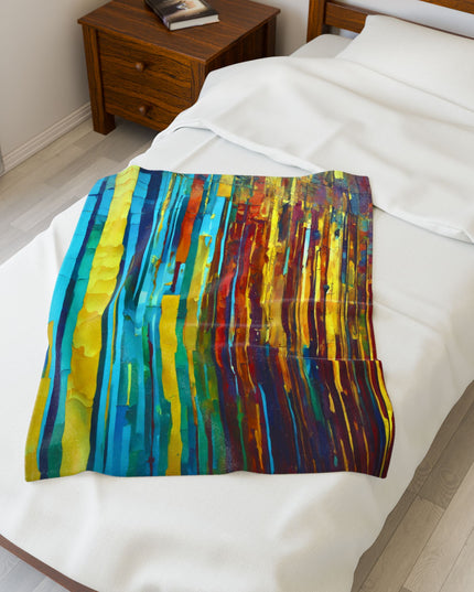 Striped Alpha Velveteen Plush Blanket, 30" x 40"