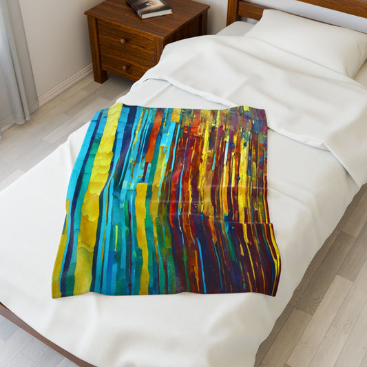 Striped Alpha Velveteen Plush Blanket, 30" x 40"