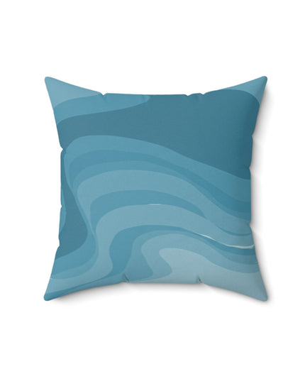 Sky Blue Wavey 16" x 16" Faux Suede Square Pillow