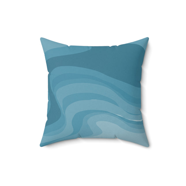 Sky Blue Wavey 16" x 16" Faux Suede Square Pillow