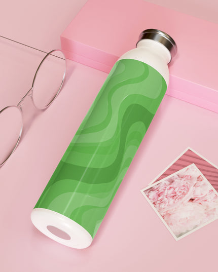 Greenie Meanie Wavey Slim Water Bottle, 20 oz White