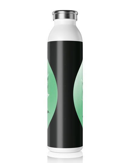 Mint Green Maple Leaf Slim Water Bottle, 20 oz White