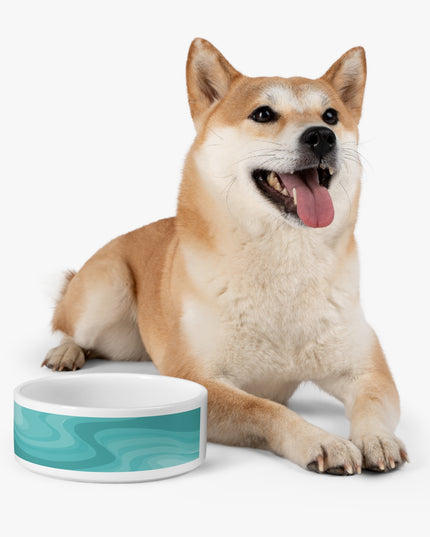 Tif Green Wavey 16 oz Pet Bowl