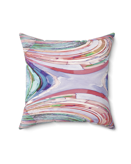Uzi Spiral Pastels Faux Suede Square Pillow,  16" x 16"