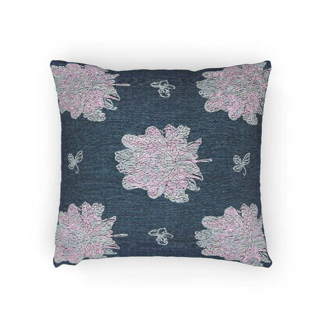 Lavender Floral Butterflies Woven Pillow, 17" x 18"