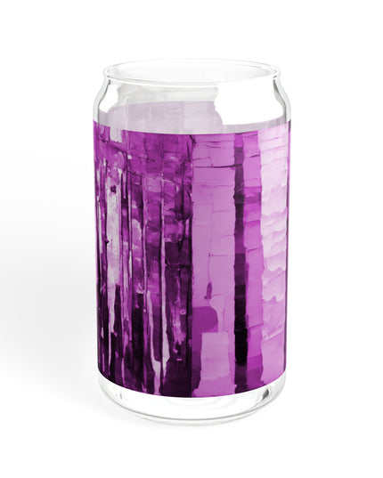 Striped Powder Lavender Sipper Glass, 16oz