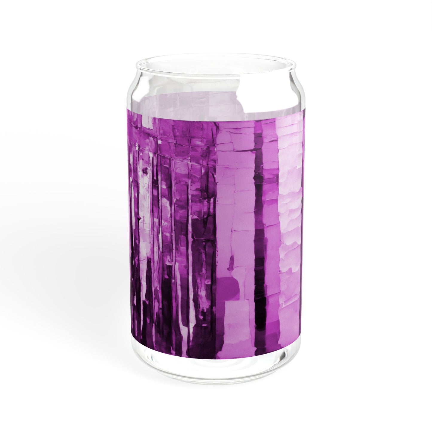 Striped Powder Lavender Sipper Glass, 16oz