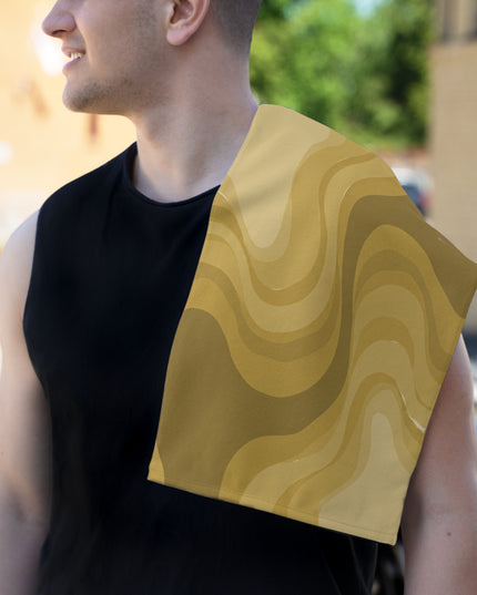 Brown Wavey Rally Towel, 11" x 18"