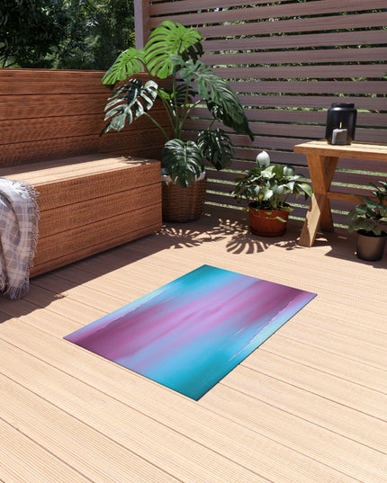 Wine Sea Blue Fog Outdoor Rug, 24" x 36"
