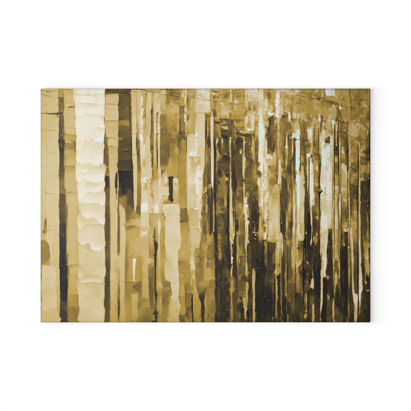 Striped Light Brown 8" x 11" Glass Cutting Board