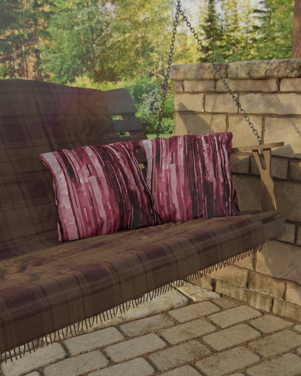 Striped Ruby Pastel 16" x 16" Outdoor Pillow