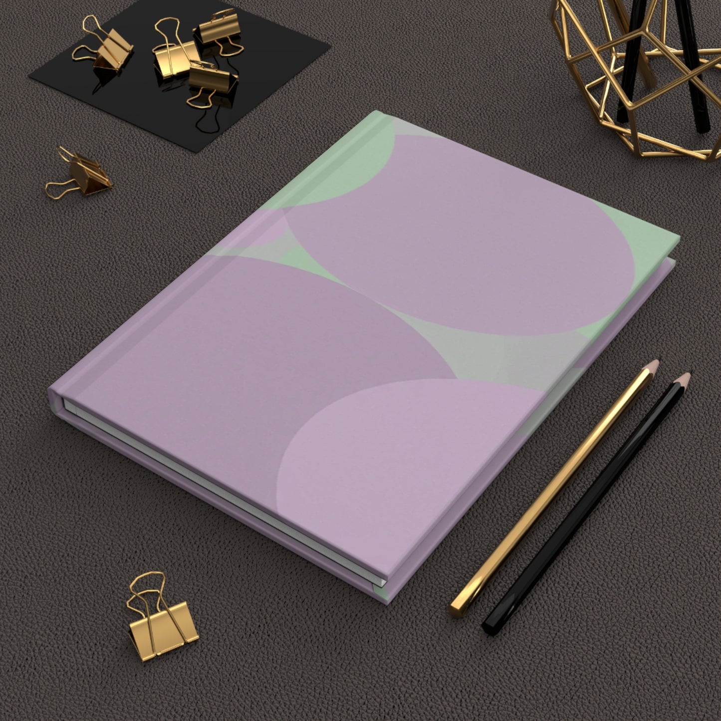 Pastel Lavender Purple and Soft Green Patches 5.75" x 8" Hardcover Journal Matte with 150 lined pages