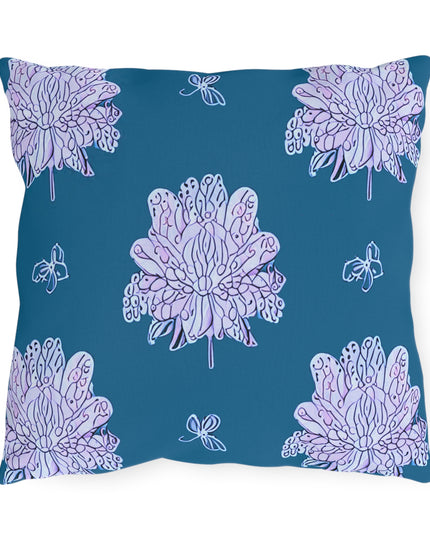 Lavender Floral Butterflies 16" x 16" Outdoor Pillow