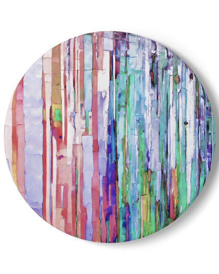 Striped Pastels 4" x 4" Round Ceramic Coaster