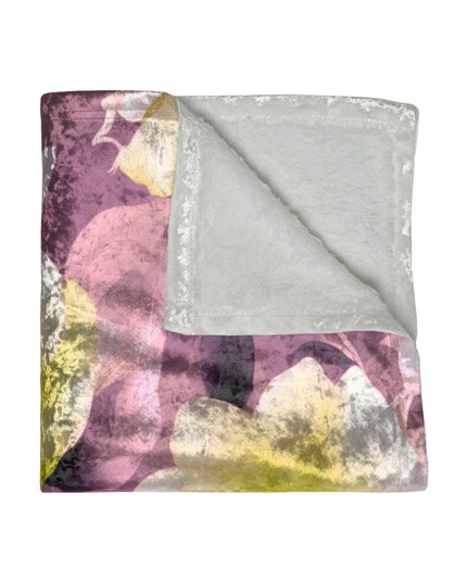 Lemon Blossom Floral Bunch Crushed Velvet Blanket, 50" x 60"