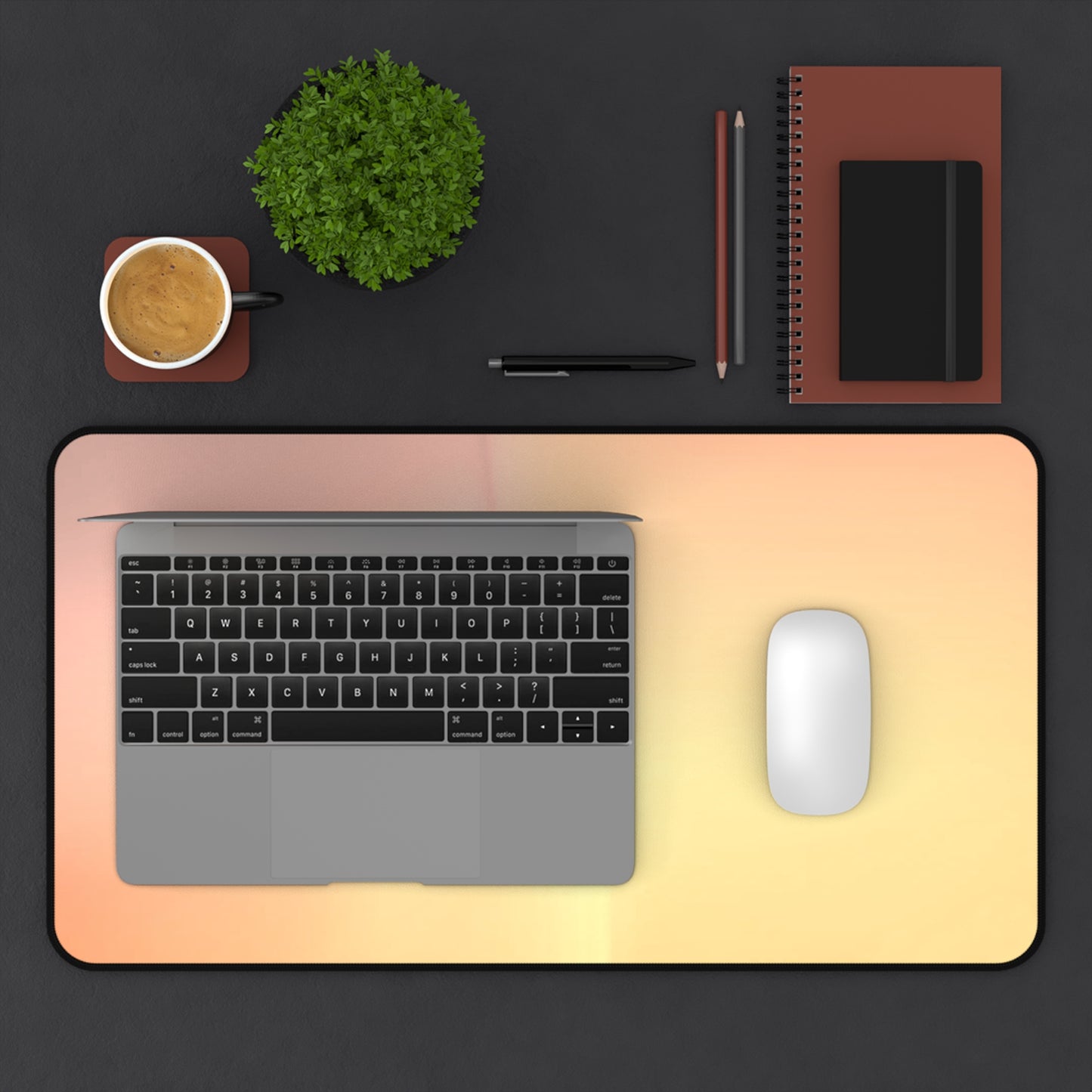 Hot Peach Fade 12" x 22" Desk Mat