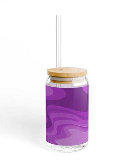 Wavey Purple Wavey Sipper Glass, 16oz