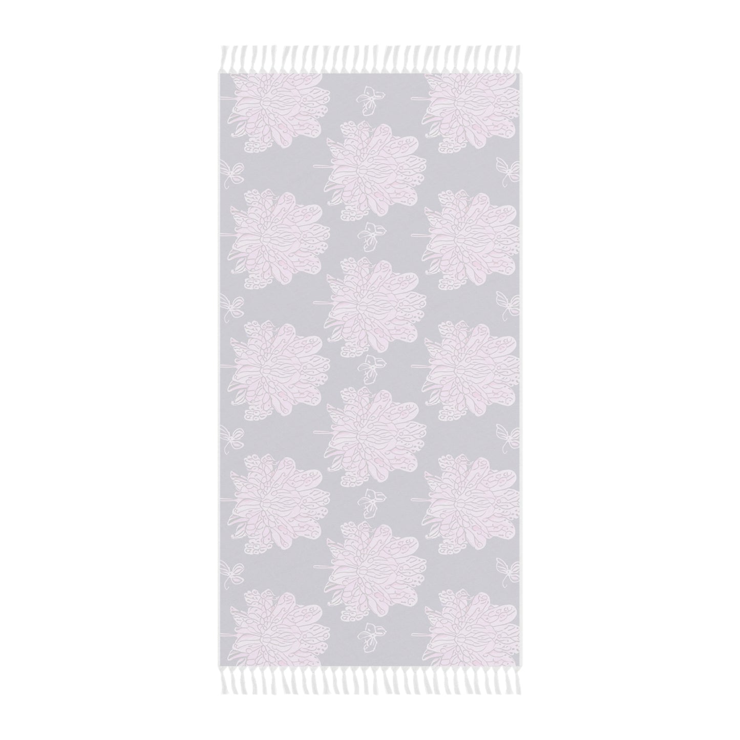 Magenta Floral Butterflies 38" × 81" Boho Beach Cloth