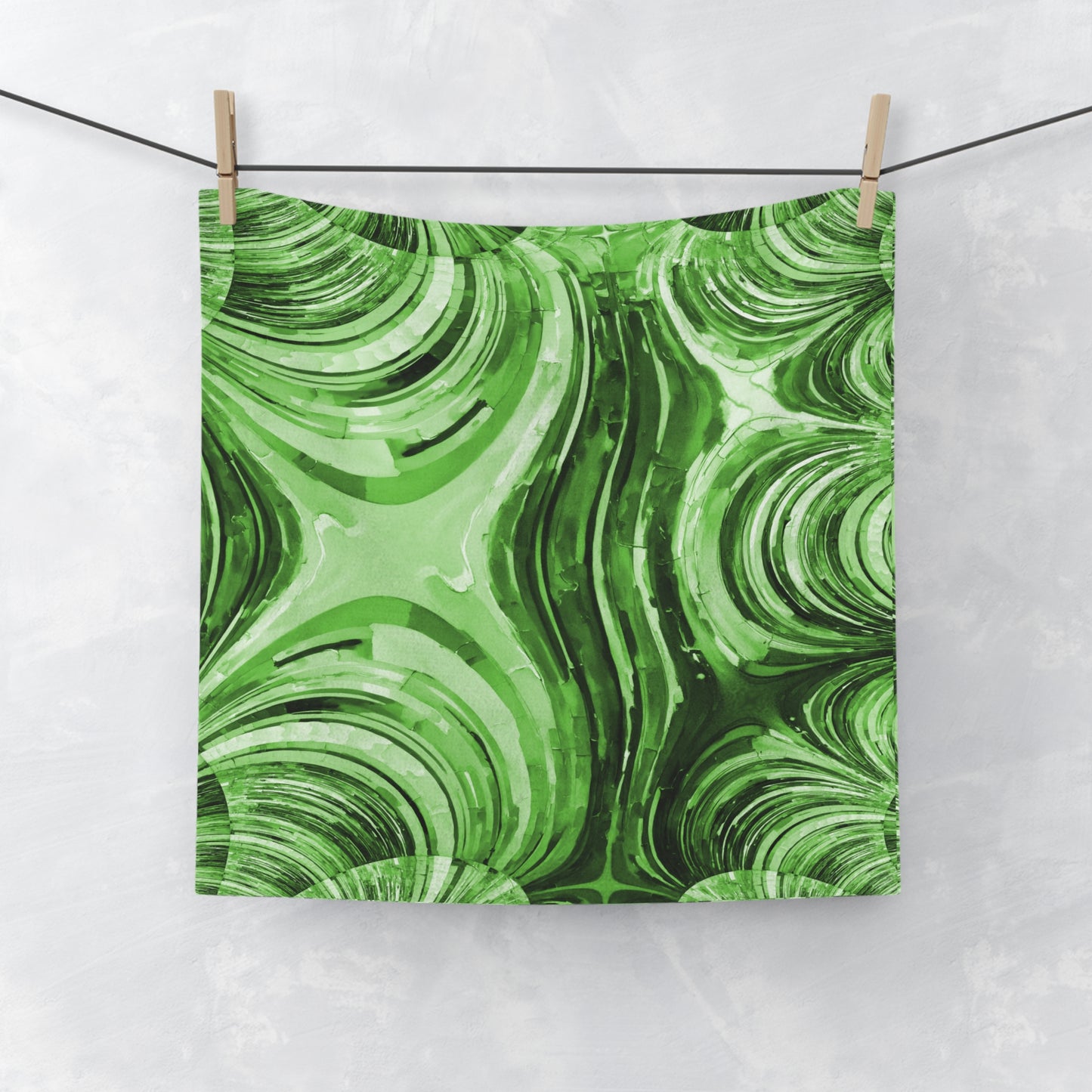 Uzi Spiral Mint Pastel Face Towel, 13" x 13"