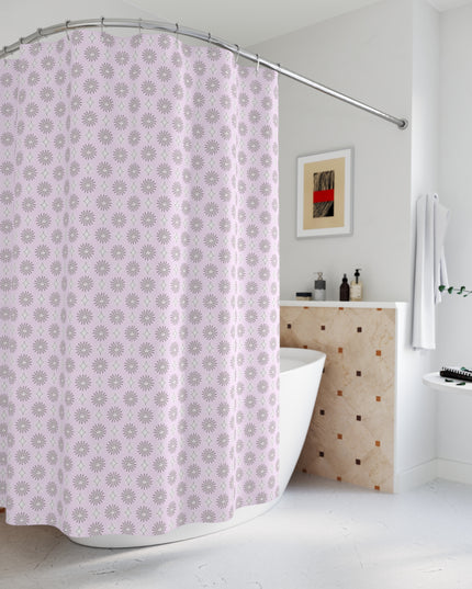 Pink Mornings Star-crossed Bodies Shower Curtain, 71" x 74"