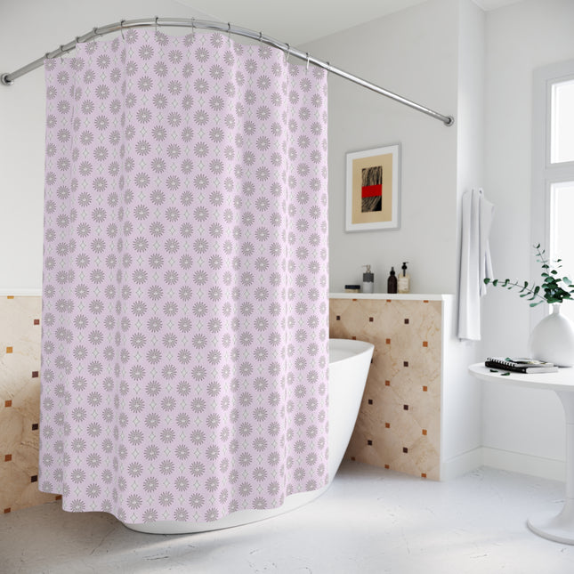 Pink Mornings Star-crossed Bodies Shower Curtain, 71" x 74"