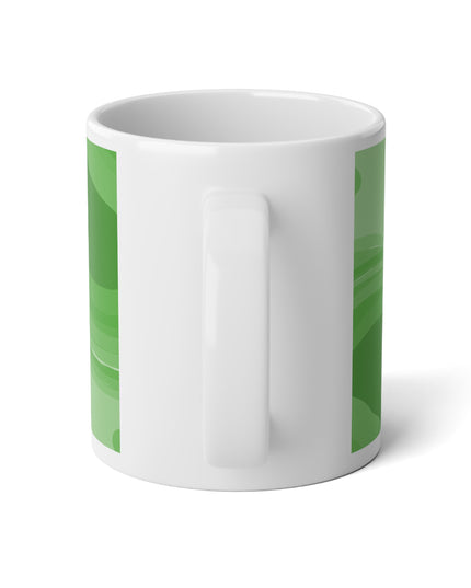 Meanie Greenie Wavey 20 oz White Glossy Jumbo Mug