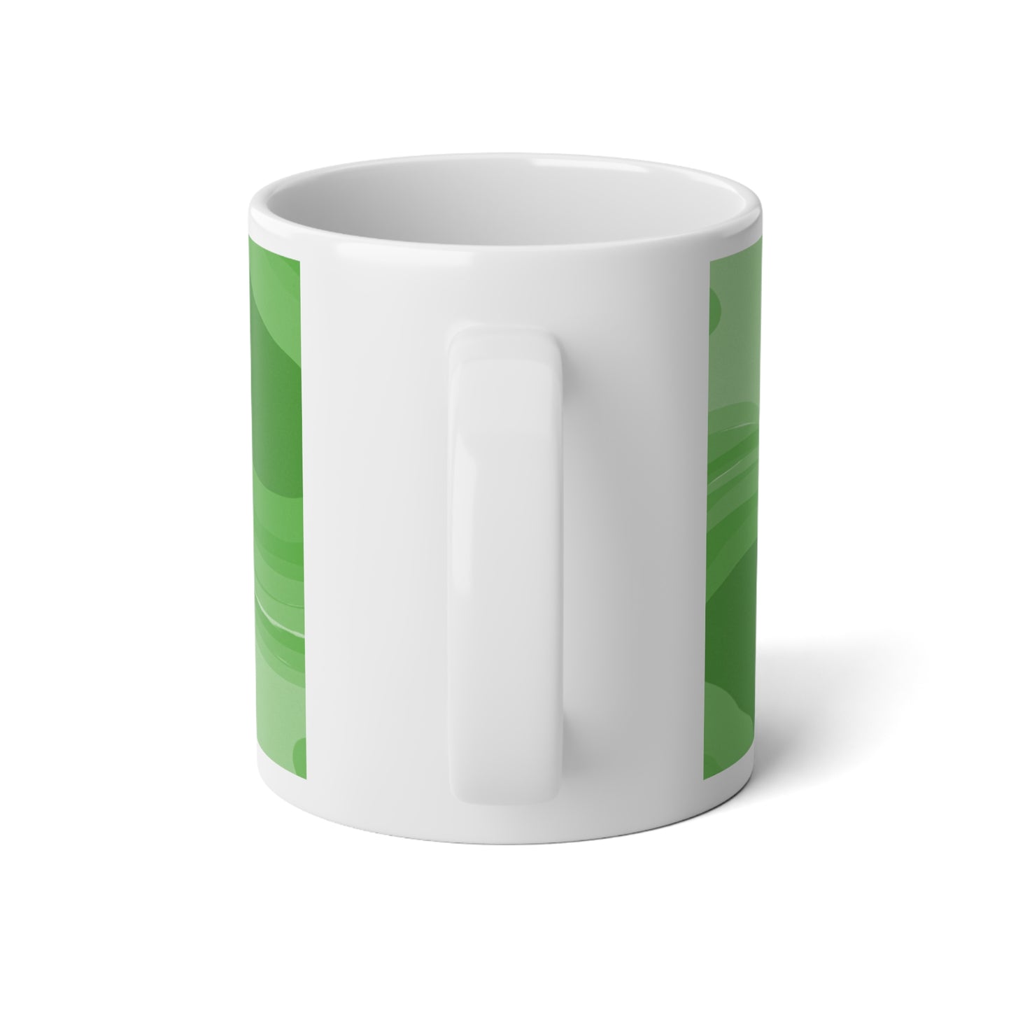 Meanie Greenie Wavey 20 oz White Glossy Jumbo Mug
