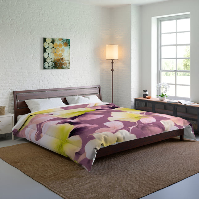 Lemon Blossom Floral Bunch Comforter, 104" × 88"