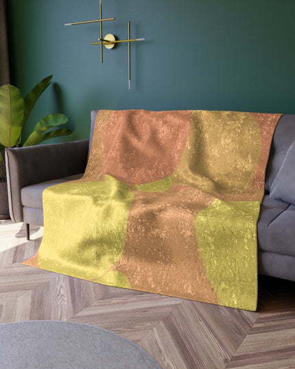 Pastel Bright Oranges Patches 50" x 60" Crushed Velvet Blanket