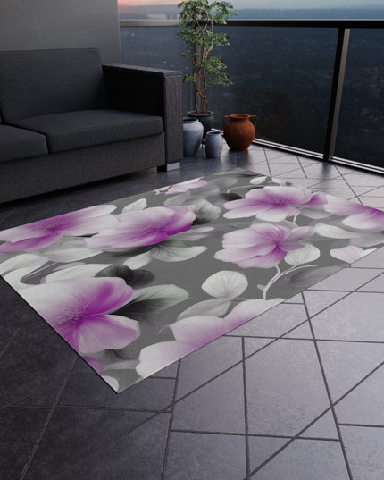 Purple Blossom Floral Bunch Outdoor Rug, 60" x 84"