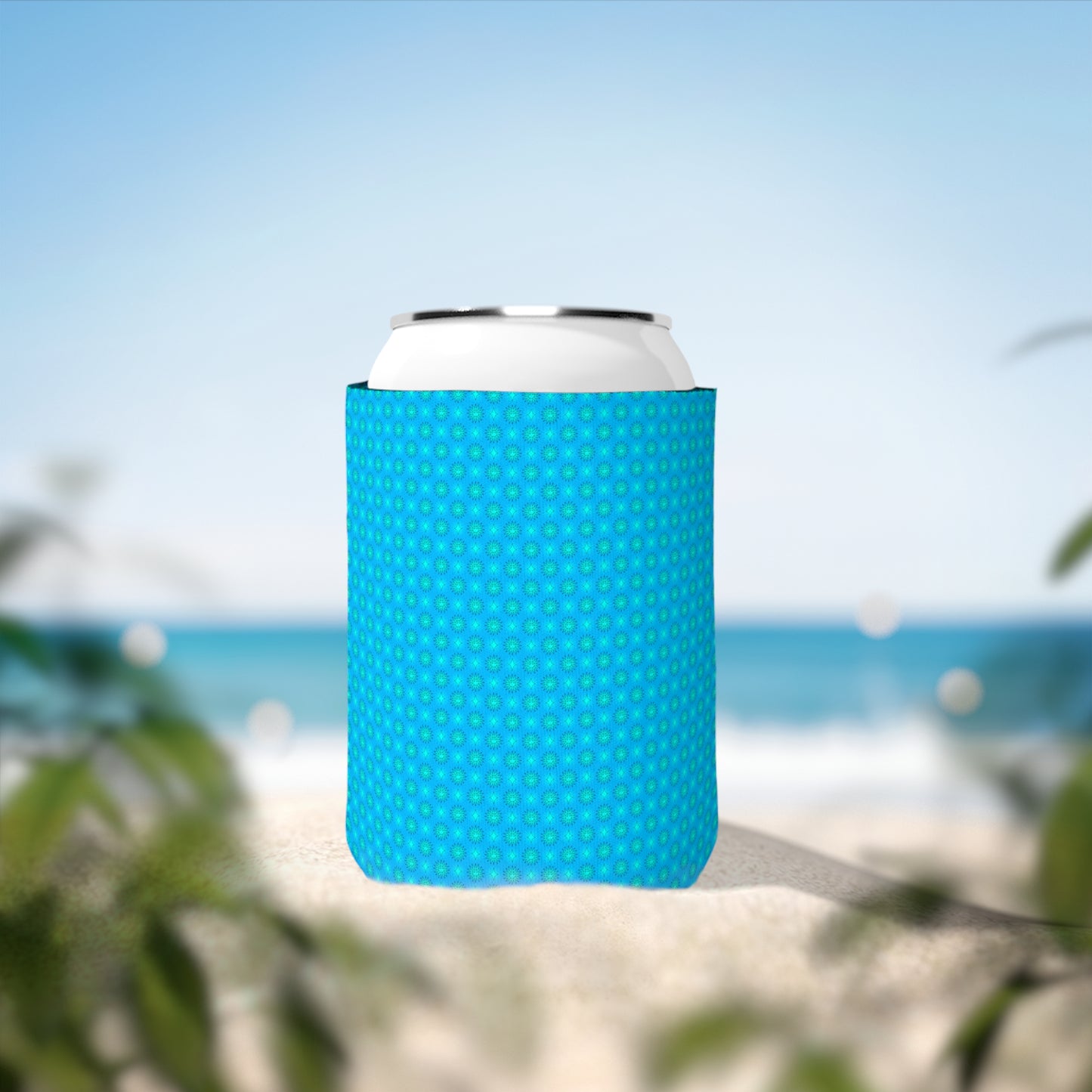 Blue Green Star-crossed Bodies 12 oz Can Cooler Sleeve
