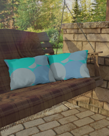 Pastel Tan and Tif Patches 20" x 14" Outdoor Pillow