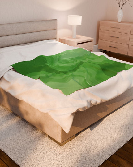 Greenie Meanie Wavey Velveteen Plush Blanket, 50" x 60"