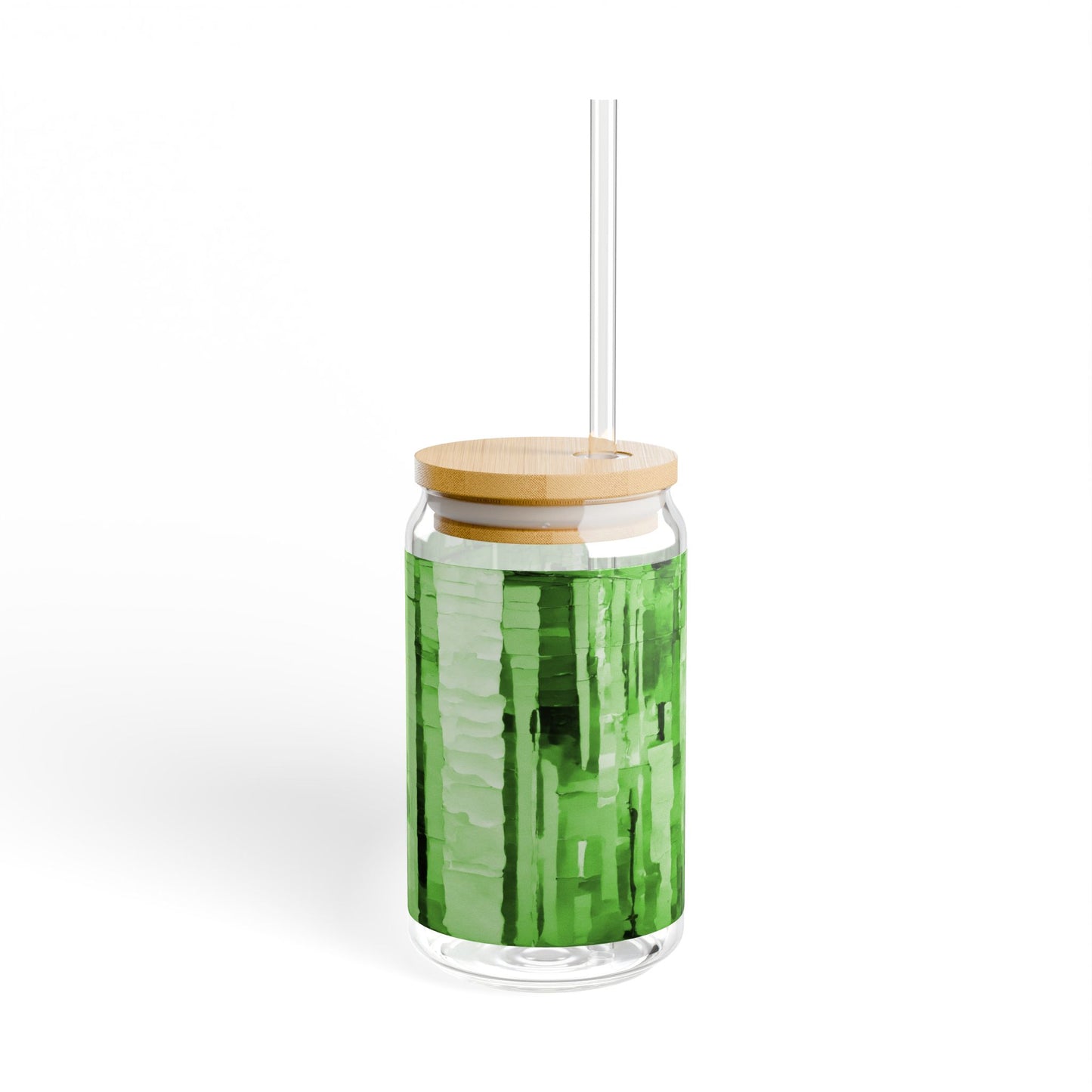 Striped Mint Pastels Sipper Glass, 16oz