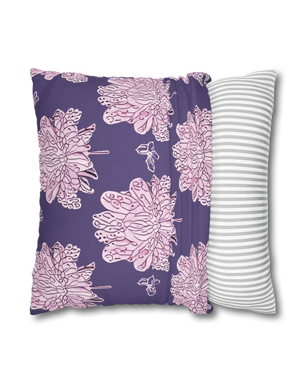 Magenta Floral Butterflies Spun Polyester Square Pillowcase, 14" x 14"