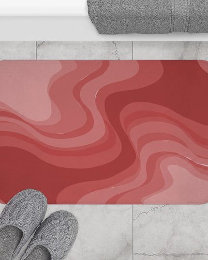 Power Red Wavey 34" x 21" Bath Mat