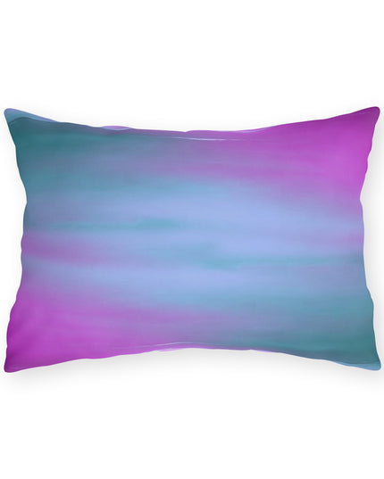 Dark Blue Green Sea Purple Fog 20" x 14" Outdoor Pillow