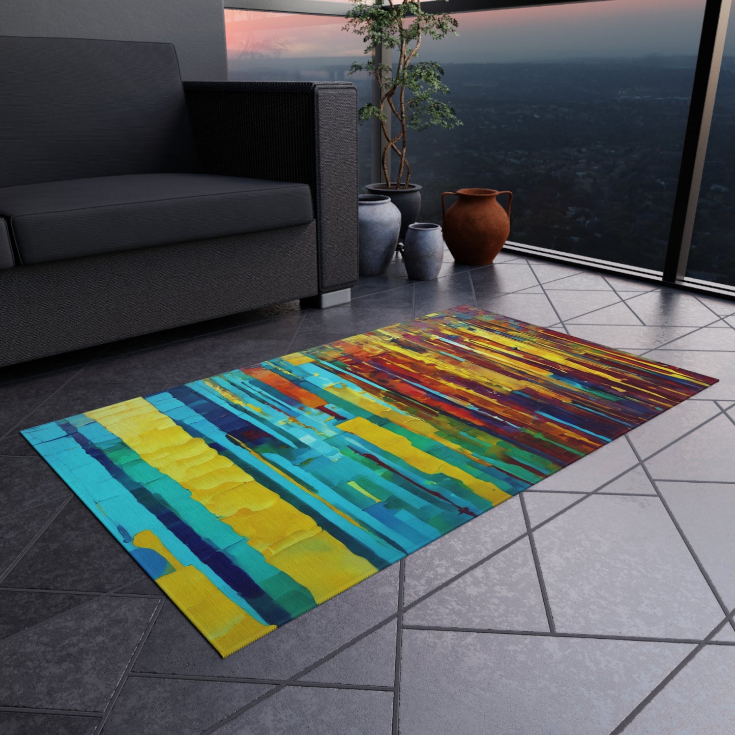 Striped Alpha 36" x 60" Outdoor Rug
