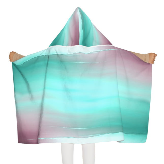 Green Sea Lavender Fog Youth Hooded Towel, 24" x 48"