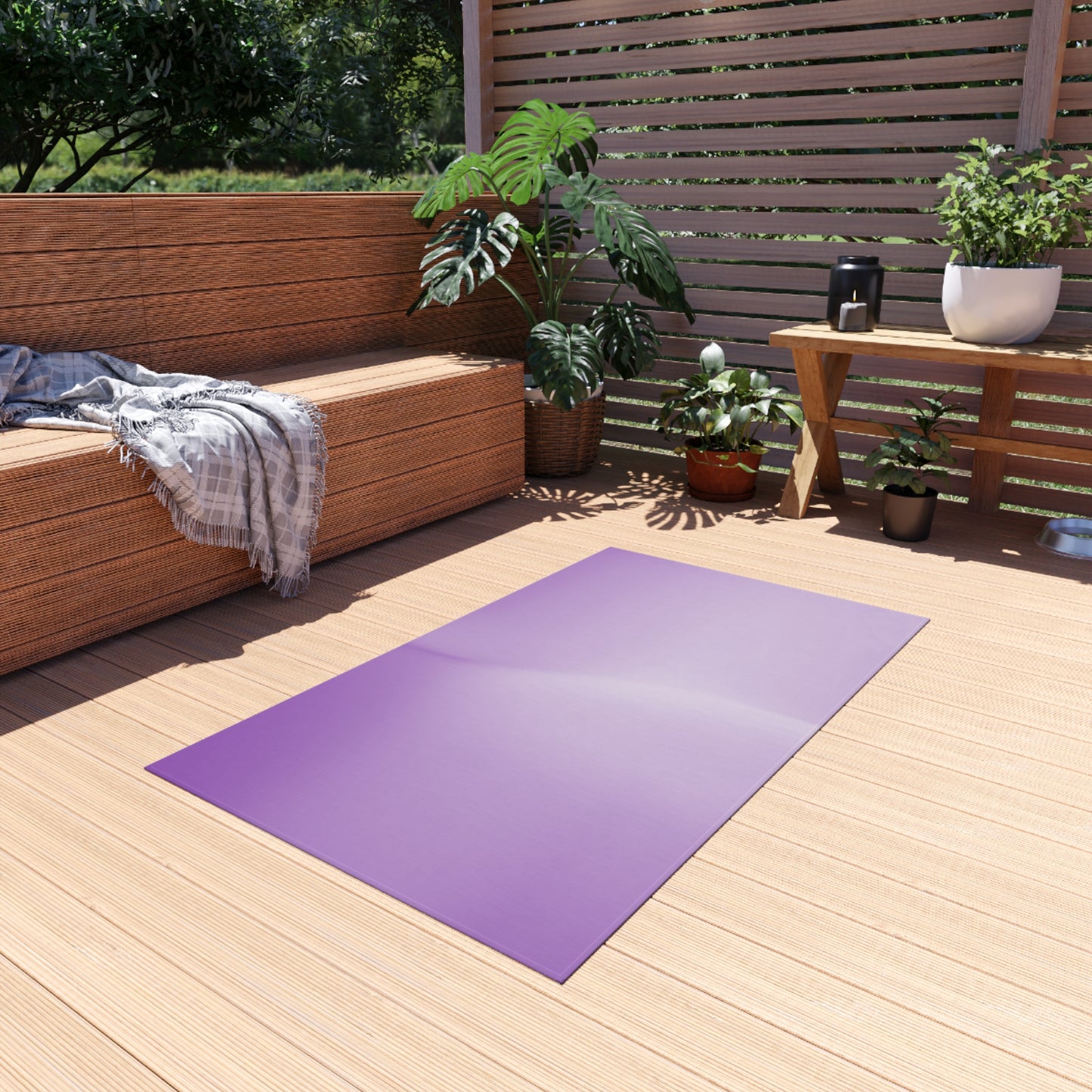 Soft Lavender Fade Outdoor Rug, 36" x 60"