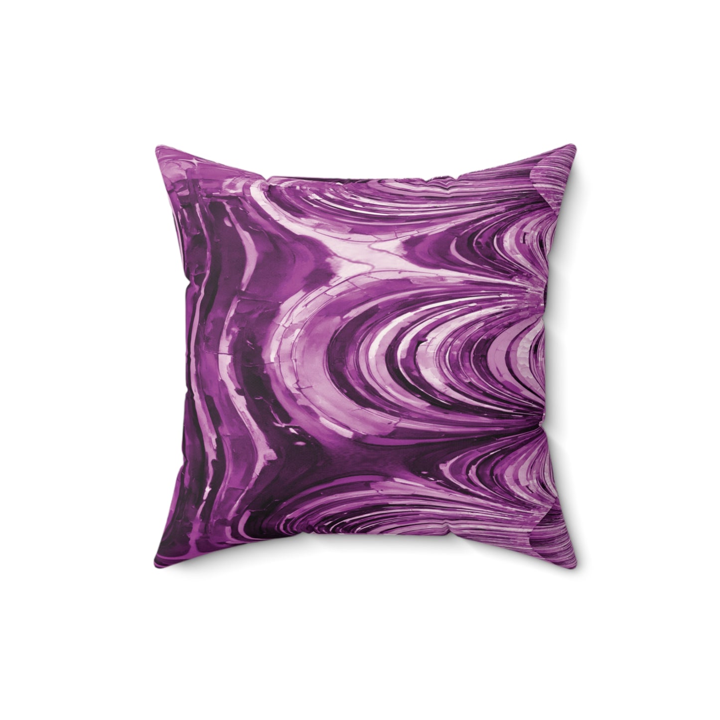 Uzi Spiral Powder Lavender Faux Suede Square Pillow,  16" x 16"