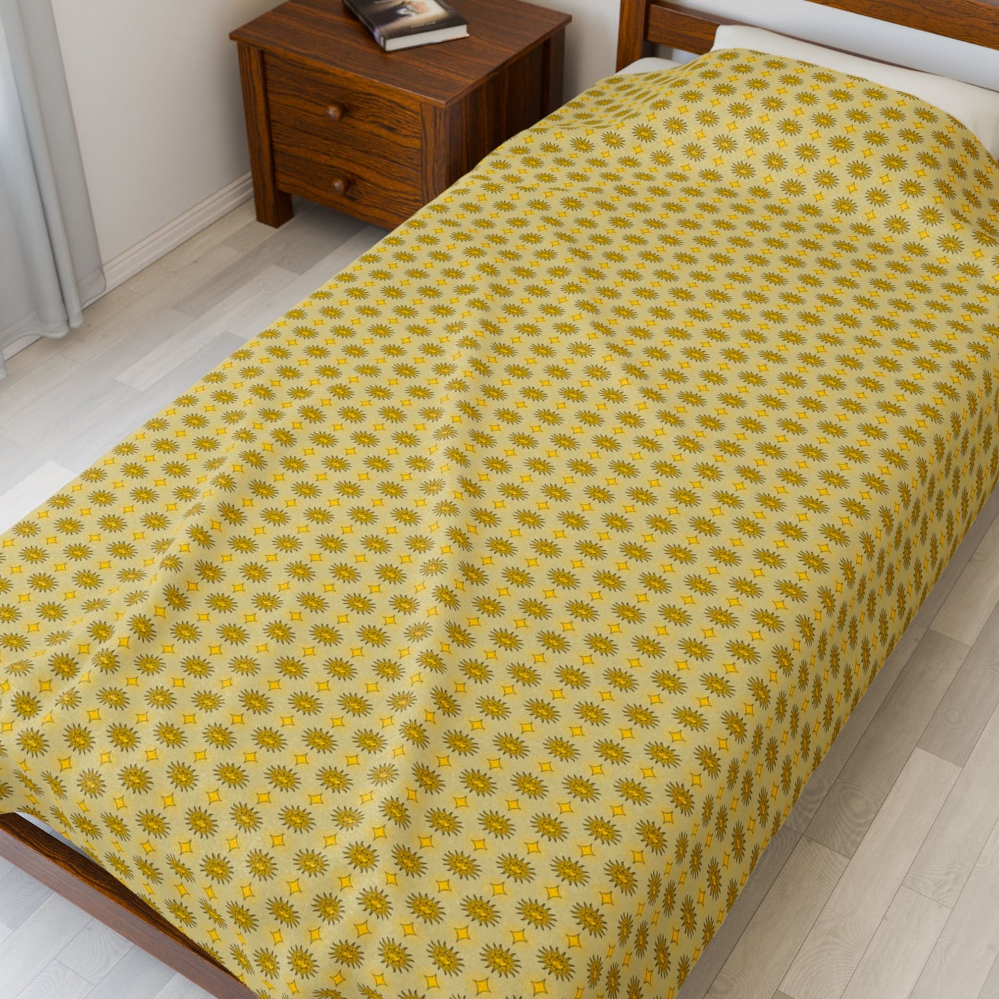 Lemongrass Star-crossed Bodies Velveteen Plush Blanket, 60" x 80"
