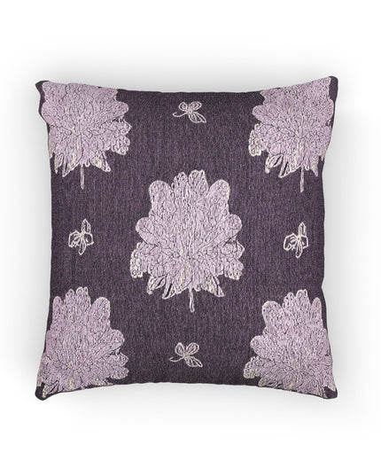 Magenta Floral Butterflies Woven Pillow, 17" x 18"