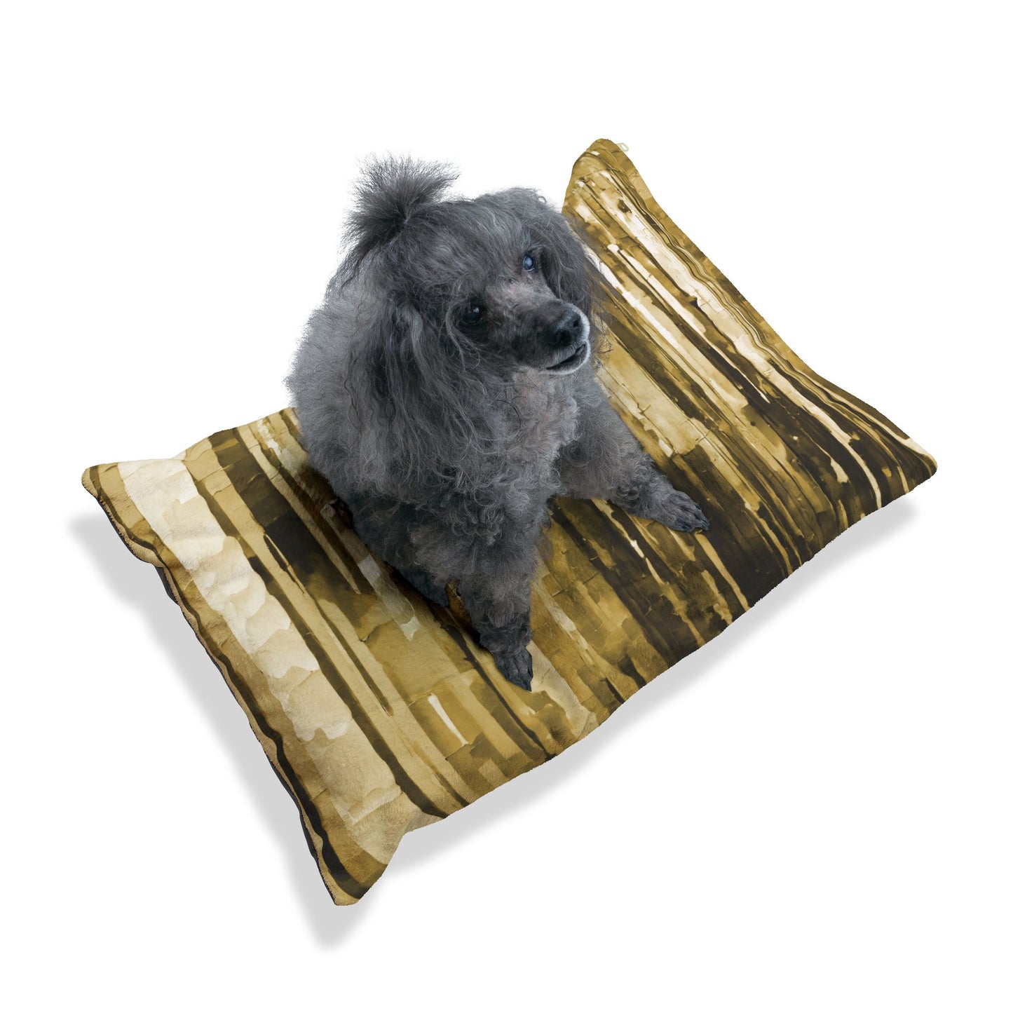 Striped Light Brown Pastels 28" × 18" Pet Bed